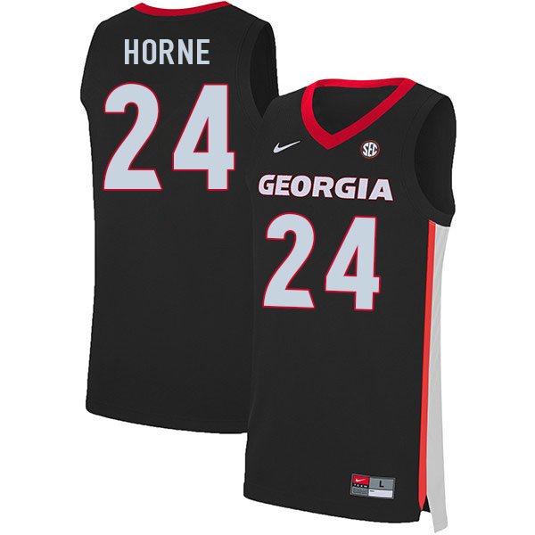 Men #24 P.J. Horne Georgia Bulldogs College Basketball Jerseys Sale-Black - Click Image to Close